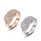 Feshionn IOBI Rings 6 / 18K Rose Gold French Twist Pavé Crystal Ring in 18k Rose Gold or White Gold