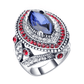 Feshionn IOBI Rings 6.25 / Scarlett ON SALE Esmeralda Oversize Sapphire Blue and Crystal Antique Style Cocktail Ring