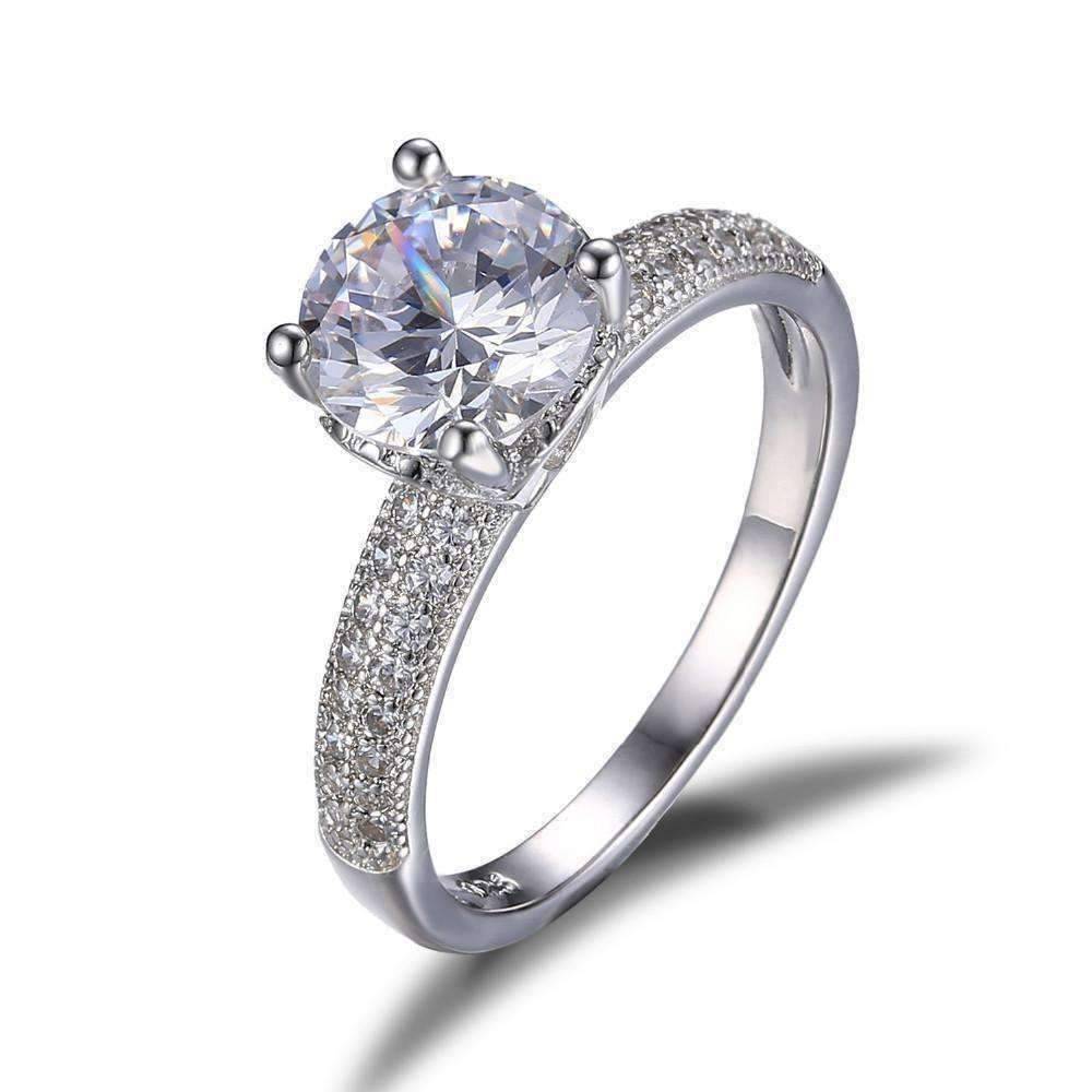 Feshionn IOBI Rings 6 Euphoria High Mount Cathedral Cubic Zirconia and Pavé Solitaire Ring