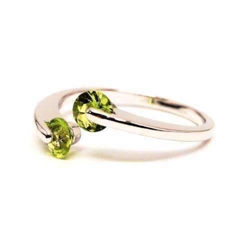 Feshionn IOBI Rings 6 / Peridot Green ON SALE - Double Glimmer 2 Stone Ring - Choose Your Color