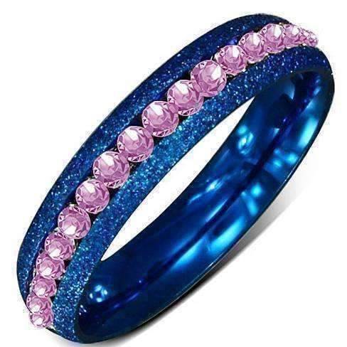 Feshionn IOBI Rings 6 / Pink "Pink n Blue" Channel Set Eternity Ring