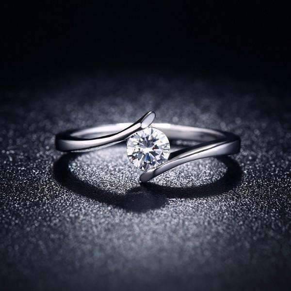Feshionn IOBI Rings 6 / Platinum ON SALE - "Only You" Floating Tension Set .5 CT Simulated Diamond Ring