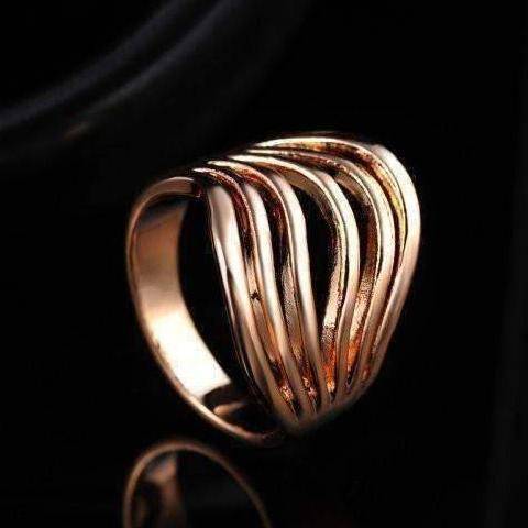 Feshionn IOBI Rings 7 / 18k Rose Gold "Contour" Six Line Ring in 18k Rose Gold or White Gold