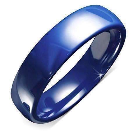 Feshionn IOBI Rings 7.5 Azure Blue Ceramic High Polish Men's Band Ring