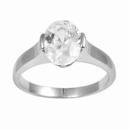 Feshionn IOBI Rings 8 CLEARANCE - Oval Cut Swiss CZ Solitaire Engagement Ring in 316 Stainless Steel