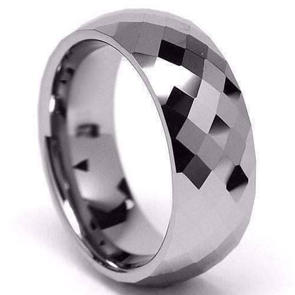 Feshionn IOBI Rings 9 / Tungsten Carbide Harlequin Men's 8mm Diamond Cut Tungsten Carbide Ring