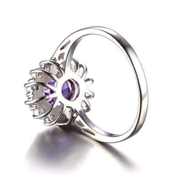 Feshionn IOBI Rings Alexandrite Sapphire Oval Cut 2.5CT IOBI Precious Gems Halo Ring