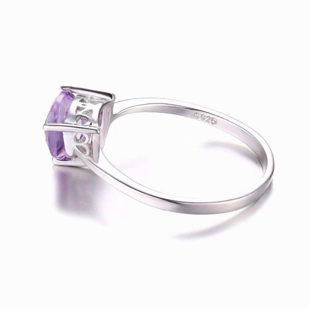 Feshionn IOBI Rings Amethyst Trillion Cut 1CT IOBI Precious Gems Solitaire Ring