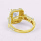 Feshionn IOBI Rings Aurelia D'ora 3CT Emerald Cut Halo 10K Solid Yellow Gold IOBI Cultured Diamond Ring