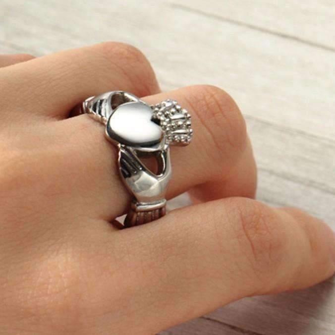 Feshionn IOBI Rings Celtic Knot Claddagh Stainless Steel Ring