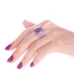 Feshionn IOBI Rings Cotton Candy Emerald Cut Simulated Tourmaline Ring