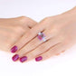 Feshionn IOBI Rings Cotton Candy Emerald Cut Simulated Tourmaline Ring