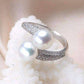 Feshionn IOBI Rings Creamy White Genuine Freshwater Pearl Adjustable Ring