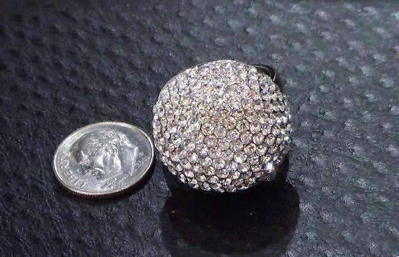 Feshionn IOBI Rings Crystal Mushroom Pavé CZ Oversize Dome Cocktail Ring