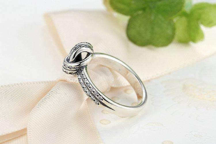 Feshionn IOBI Rings CZ Accented Sterling Silver Love Knot Ring