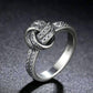 Feshionn IOBI Rings CZ Accented Sterling Silver Love Knot Ring