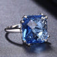 Feshionn IOBI Rings Dreamy Blue Cushion Cut Crystal Ring