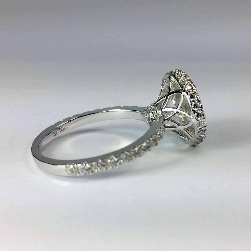 Feshionn IOBI Rings Evangeline 4CT French Pavé Halo In Decorative Crown IOBI Cultured Diamond Ring