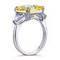 Feshionn IOBI Rings Fancy Canary 8CT Princess Cut Three Stone Ring