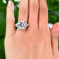 Feshionn IOBI Rings Fancy Fire 8CT Princess Cut Three Stone Ring