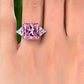 Feshionn IOBI Rings Fancy Pink 8CT Princess Cut Three Stone Ring
