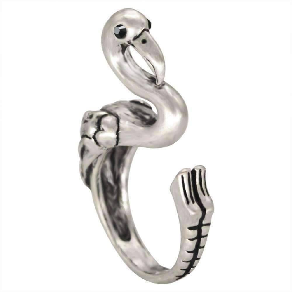Feshionn IOBI Rings Fantastic Flamingo Adjustable Animal Wrap Ring