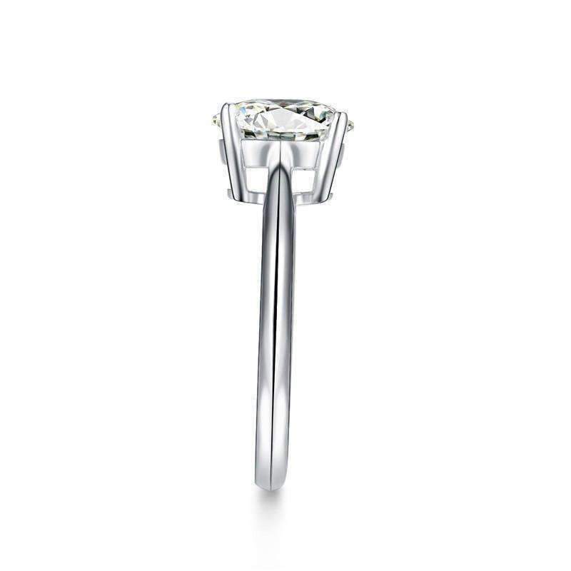 Feshionn IOBI Rings Gia 2CT Oval Solitaire IOBI Cultured Diamond Ring