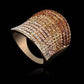 Feshionn IOBI Rings Gold Gradient Austrian Crystal 18K Rose Gold Plated Cocktail Ring