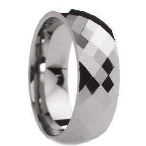 Feshionn IOBI Rings Harlequin Men's 8mm Diamond Cut Tungsten Carbide Ring