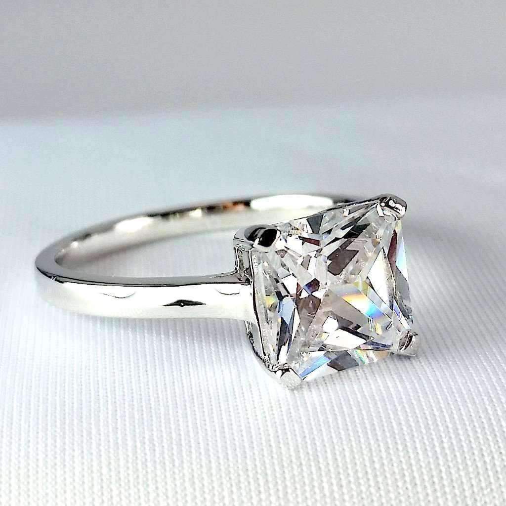 Feshionn IOBI Rings Indira 3CT Princess Cut Solitaire IOBI Cultured Diamond Ring
