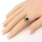 Feshionn IOBI Rings Louisa 1.62CT Oval Cut Genuine Sapphire IOBI Precious Gems Ring