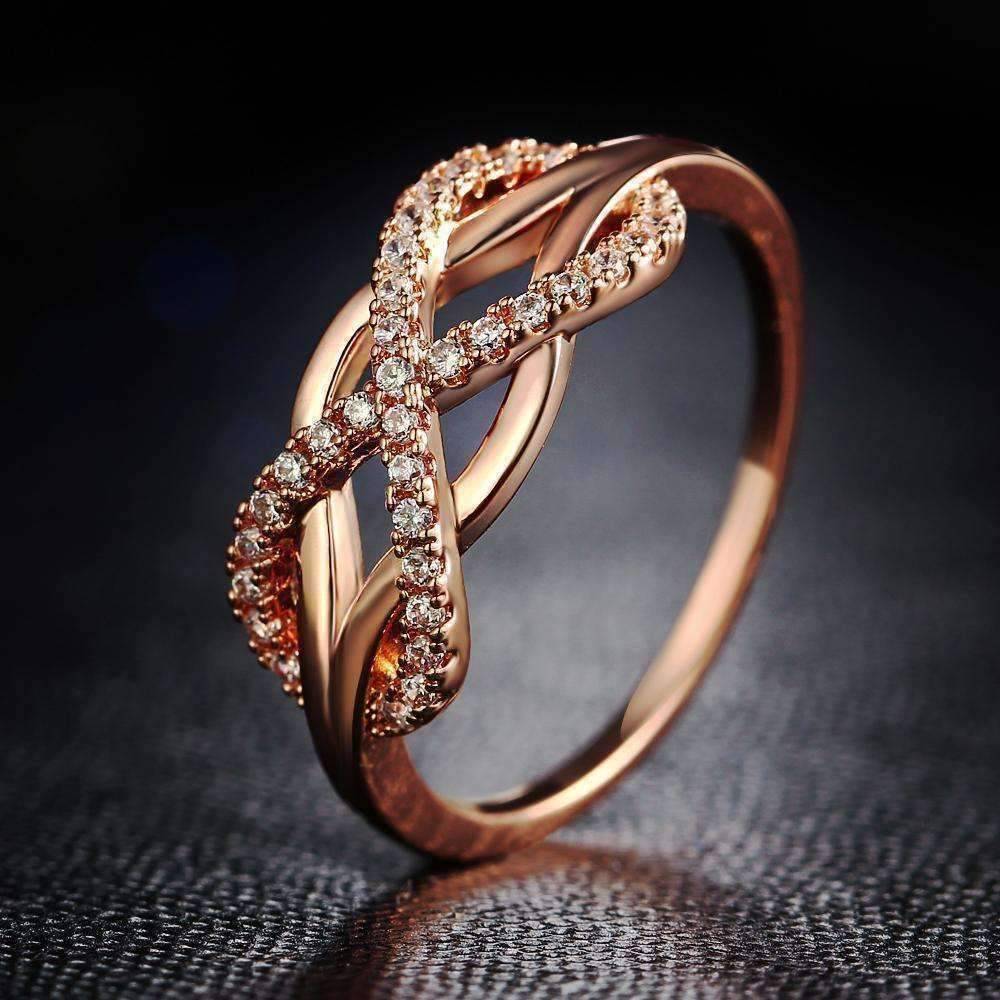 Feshionn IOBI Rings ON SALE - Continuum Petite Pavé CZ Infinity Symbol Ring in White or Rose Gold