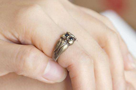 Feshionn IOBI Rings Owl Adjustable Animal Wrap Ring