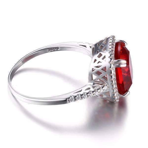 Feshionn IOBI Rings Passion Rubellite Cushion Cut 6.5CTW IOBI Precious Gems Halo Ring