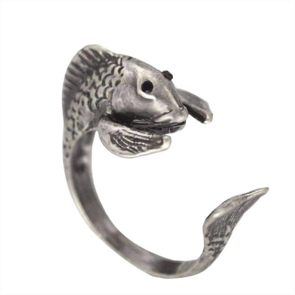 Feshionn IOBI Rings Patina Fish Friend Adjustable Animal Wrap Ring