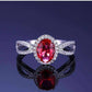 Feshionn IOBI Rings Pink Tourmaline Oval Cut 1.7CT IOBI Precious Gems Halo Ring