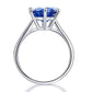 Feshionn IOBI Rings Posh Blue 3CT Simulated Sapphire Triple Pavé Trellis Solitaire Ring