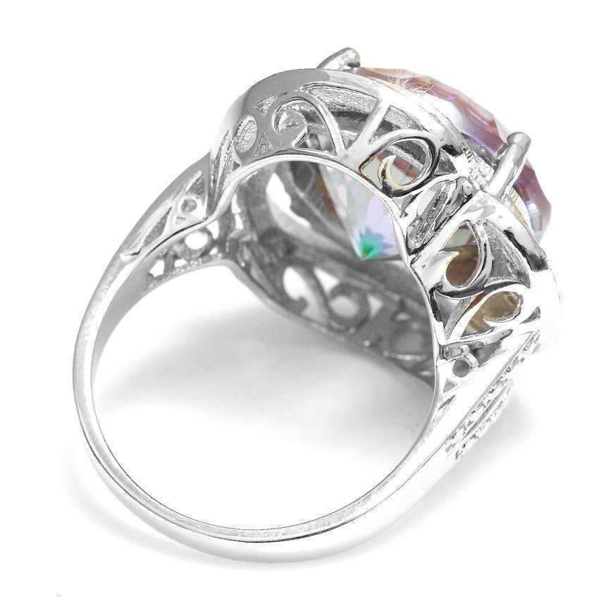 Feshionn IOBI Rings Regalia Genuine Rainbow Fire Mystic Topaz 15CT IOBI Precious Gems Ring