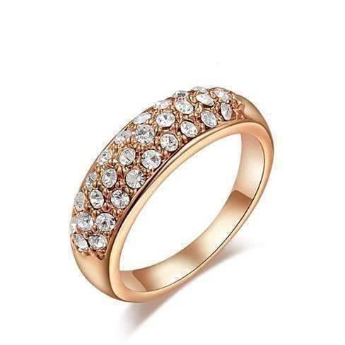 Feshionn IOBI Rings Rose Gold / 5 ON SALE - 18K Gold Pave Austrian Crystals Band Ring - Choose Your Color - Ring