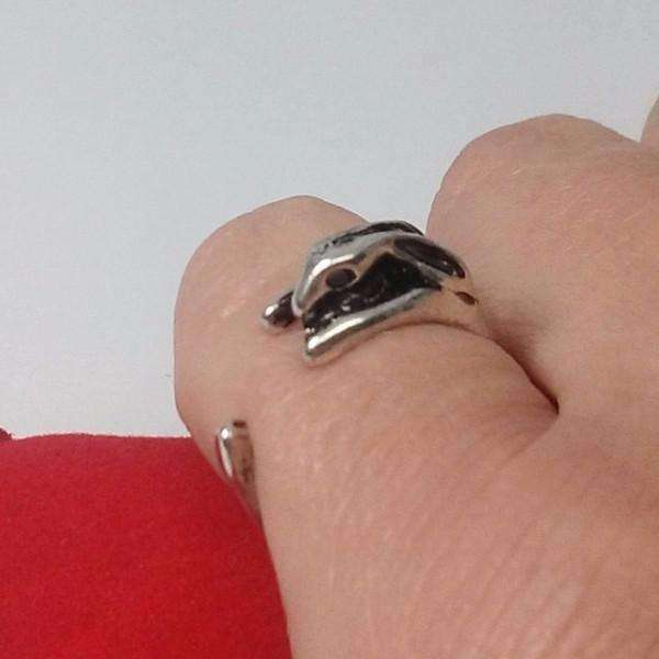 Feshionn IOBI Rings Silver Cuddly Bunny Adjustable Wrap Ring