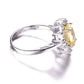 Feshionn IOBI Rings Spanish Gold Halo 2.5CT Genuine Citrine IOBI Precious Gems Ring