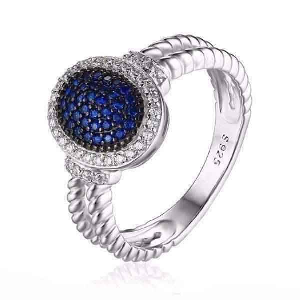 Feshionn IOBI Rings Starlight Blue Spinel Pavé Halo IOBI Precious Gems Ring