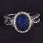 Feshionn IOBI Rings Starlight Blue Spinel Pavé Halo IOBI Precious Gems Ring