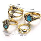 Feshionn IOBI Rings Symbolic Collection Boho Midi-Knuckle Rings Set of 4 - Silver or Gold