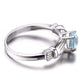 Feshionn IOBI Rings Tara Claddagh Heart 0.4CT Genuine Aquamarine IOBI Precious Gems Ring