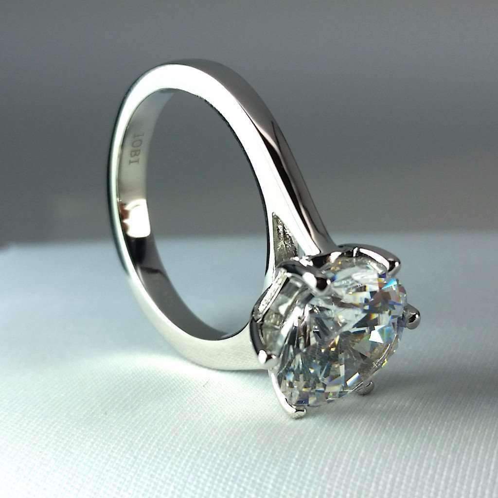 Feshionn IOBI Rings Victoria 4CT Round Cut IOBI Cultured Diamond Solitaire Ring