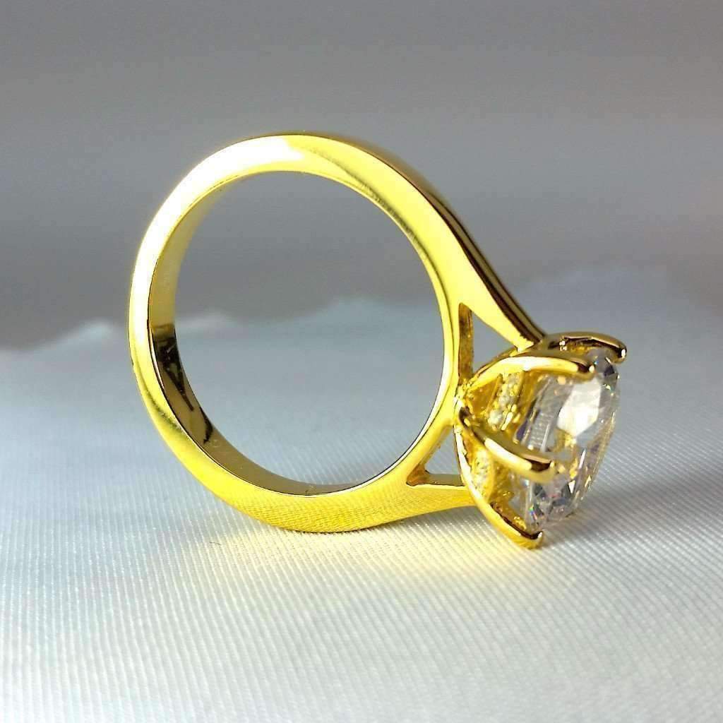 Feshionn IOBI Rings Victoria D'ora 4CT Round Cut IOBI Cultured Diamond Solitaire Ring