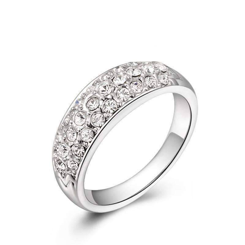 Feshionn IOBI Rings White Gold / 6 ON SALE - 18K Gold Pave Austrian Crystals Band Ring - Choose Your Color - Ring