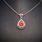 Feshionn IOBI Sets Blood Orange Necklace Only Vintage Filigree Teardrop Necklace and Earrings Set or Individual - Choose Your Color!