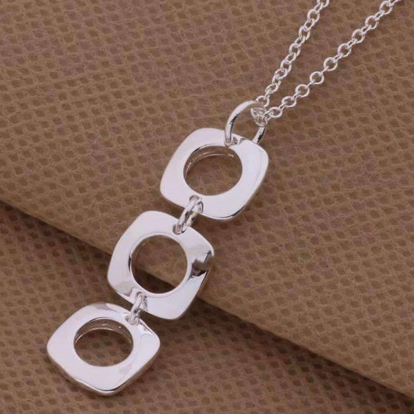 Feshionn IOBI Sets Geometric Links Sterling Silver Necklace, Earrings and Bracelet Set